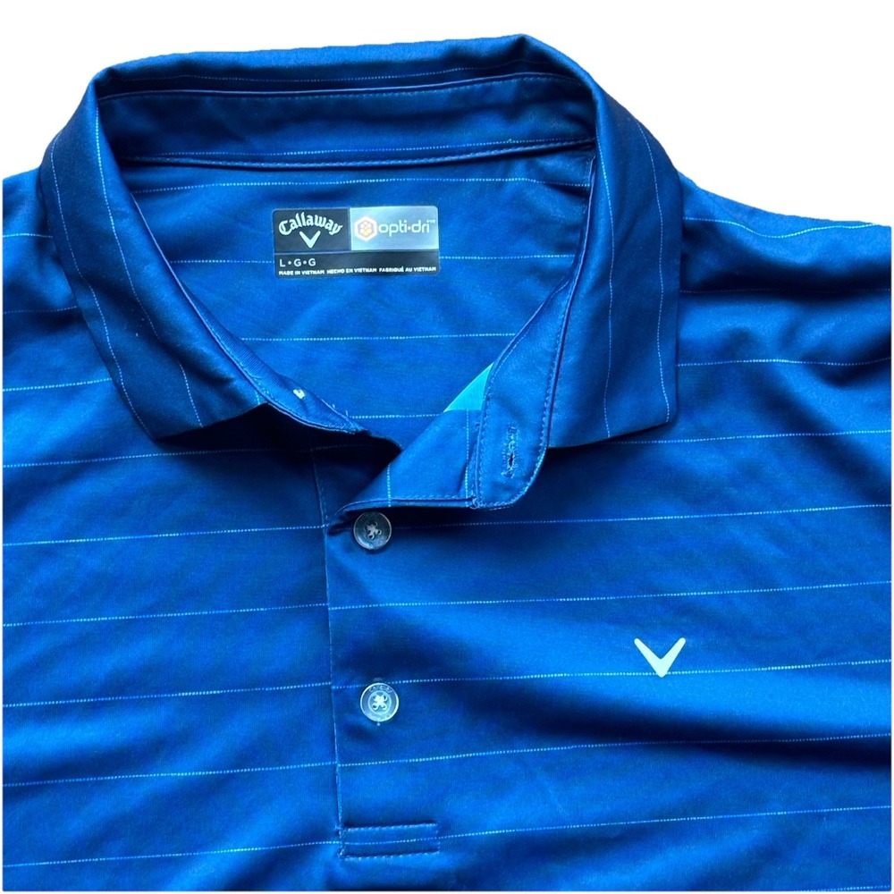 Callaway Opti-Dri Performance Mens Size Large‎ Golf Polo Shirt  Blue Lightweight